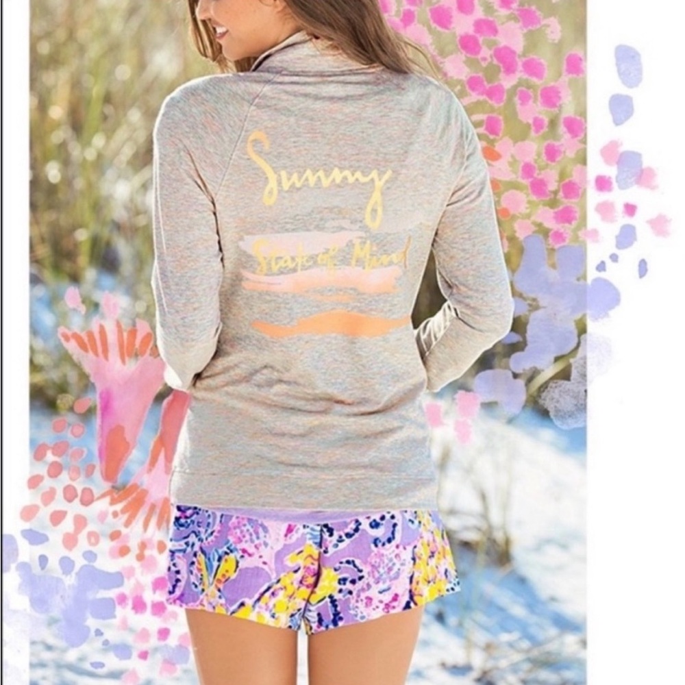 Lilly Pulitzer UPF Skipper Pullover XS - Sunny State of Mind Melon Glow Half-Zip